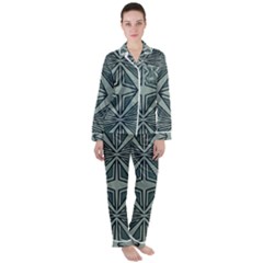 Abstract Pattern Geometric Backgrounds Satin Long Sleeve Pajamas Set by Eskimos