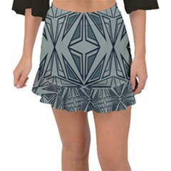 Abstract Pattern Geometric Backgrounds Fishtail Mini Chiffon Skirt by Eskimos