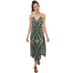 Abstract Pattern Geometric Backgrounds Halter Tie Back Dress  by Eskimos