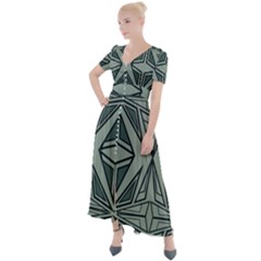 Abstract Pattern Geometric Backgrounds Button Up Short Sleeve Maxi Dress by Eskimos