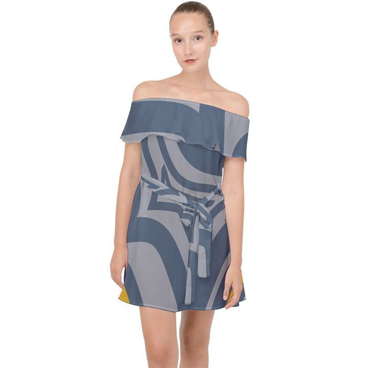 Abstract pattern geometric backgrounds Off Shoulder Chiffon Dress