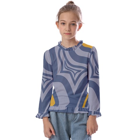 Abstract Pattern Geometric Backgrounds Kids  Frill Detail Tee by Eskimos