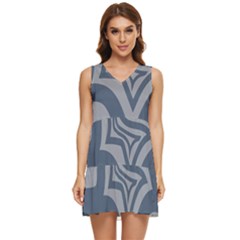 Abstract Pattern Geometric Backgrounds Tiered Sleeveless Mini Dress by Eskimos