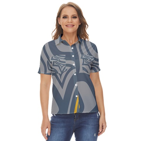 Abstract Pattern Geometric Backgrounds Women s Short Sleeve Double Pocket Shirt by Eskimos