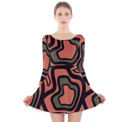 Abstract Pattern Geometric Backgrounds Long Sleeve Velvet Skater Dress by Eskimos