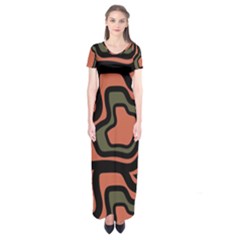 Abstract Pattern Geometric Backgrounds Short Sleeve Maxi Dress by Eskimos