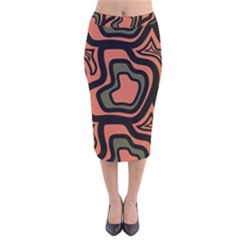 Abstract Pattern Geometric Backgrounds Velvet Midi Pencil Skirt by Eskimos