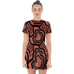 Abstract Pattern Geometric Backgrounds Drop Hem Mini Chiffon Dress by Eskimos