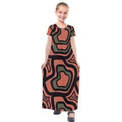 Abstract Pattern Geometric Backgrounds Kids  Short Sleeve Maxi Dress by Eskimos