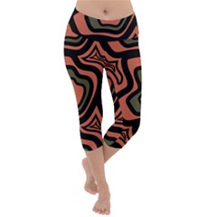 Abstract Pattern Geometric Backgrounds Lightweight Velour Capri Yoga Leggings by Eskimos