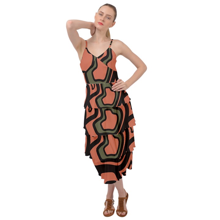 Abstract pattern geometric backgrounds Layered Bottom Dress