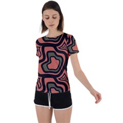 Abstract Pattern Geometric Backgrounds Back Circle Cutout Sports Tee by Eskimos