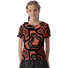 Abstract Pattern Geometric Backgrounds Kids  Frill Chiffon Blouse by Eskimos