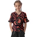 Abstract pattern geometric backgrounds Kids  V-Neck Horn Sleeve Blouse View1