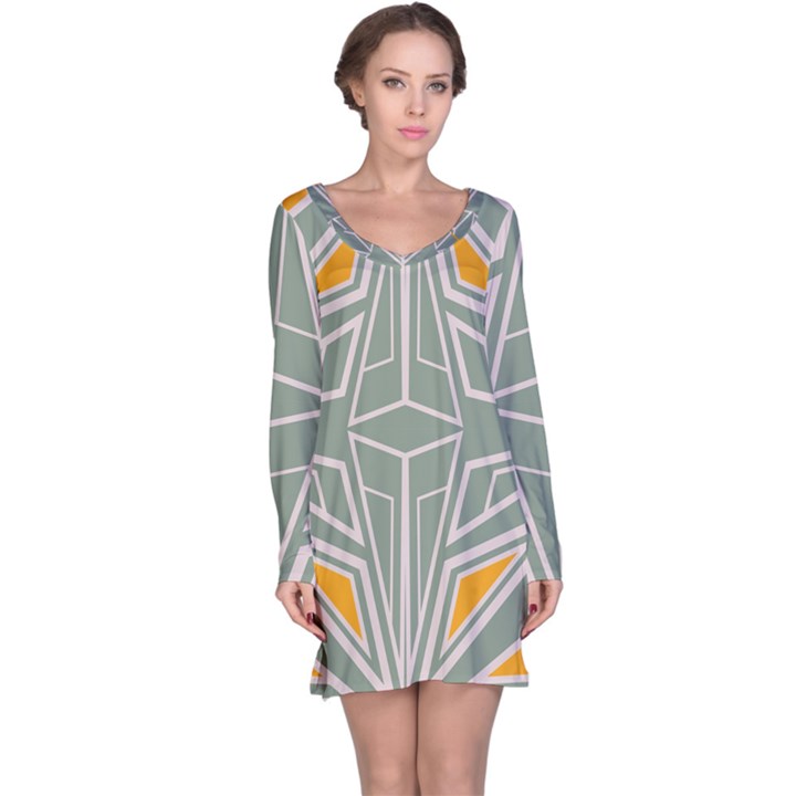 Abstract pattern geometric backgrounds Long Sleeve Nightdress