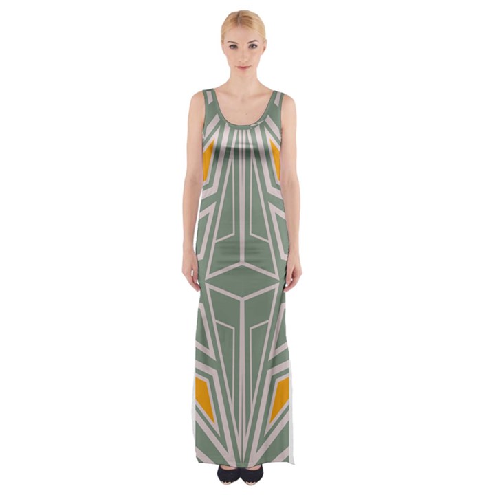 Abstract pattern geometric backgrounds Thigh Split Maxi Dress