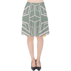 Abstract Pattern Geometric Backgrounds Velvet High Waist Skirt by Eskimos