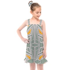 Abstract Pattern Geometric Backgrounds Kids  Overall Dress by Eskimos