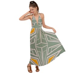 Abstract Pattern Geometric Backgrounds Backless Maxi Beach Dress by Eskimos