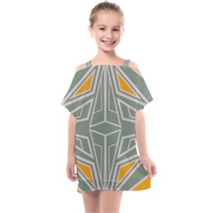 Abstract Pattern Geometric Backgrounds Kids  One Piece Chiffon Dress by Eskimos