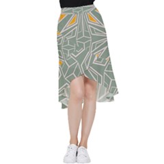 Abstract Pattern Geometric Backgrounds Frill Hi Low Chiffon Skirt by Eskimos