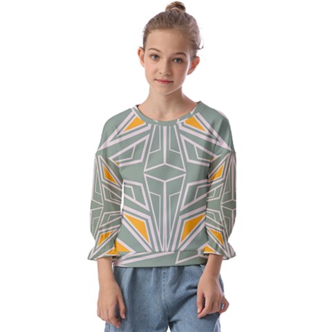 Abstract Pattern Geometric Backgrounds Kids  Cuff Sleeve Top by Eskimos