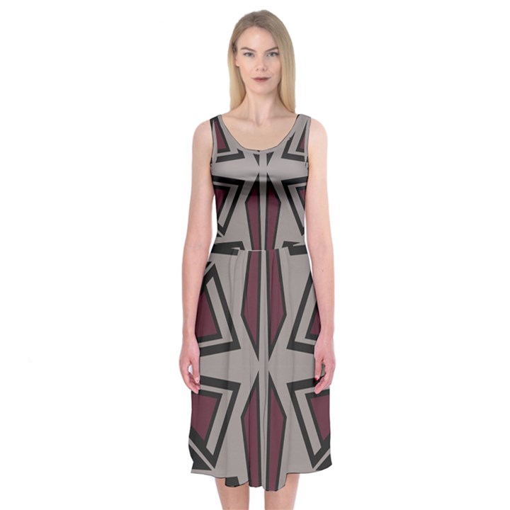 Abstract pattern geometric backgrounds Midi Sleeveless Dress