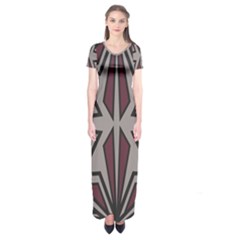 Abstract Pattern Geometric Backgrounds Short Sleeve Maxi Dress by Eskimos