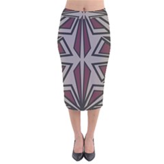 Abstract Pattern Geometric Backgrounds Velvet Midi Pencil Skirt by Eskimos