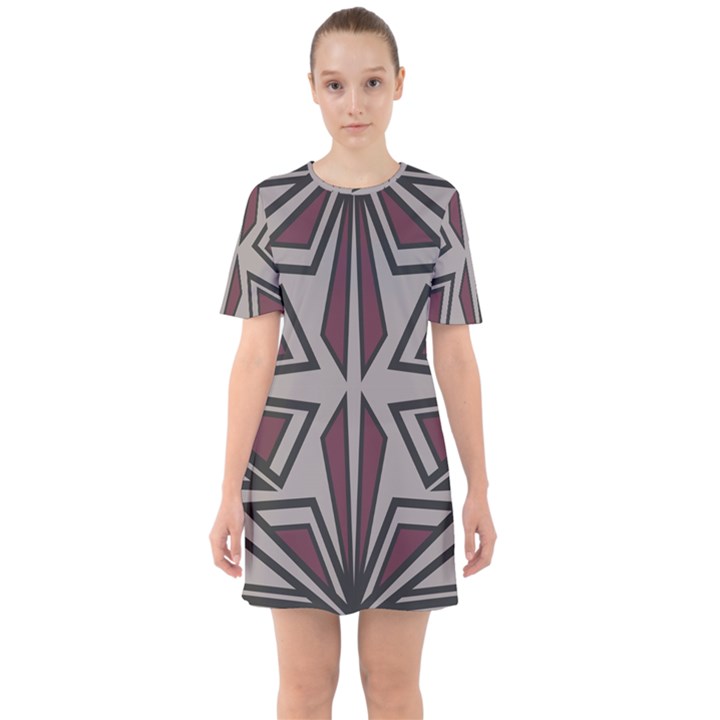 Abstract pattern geometric backgrounds Sixties Short Sleeve Mini Dress