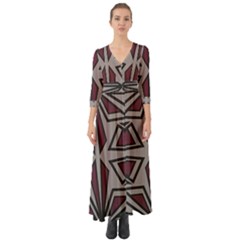 Abstract Pattern Geometric Backgrounds Button Up Boho Maxi Dress by Eskimos