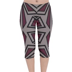 Abstract Pattern Geometric Backgrounds Velvet Capri Leggings  by Eskimos