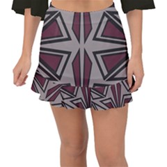 Abstract Pattern Geometric Backgrounds Fishtail Mini Chiffon Skirt by Eskimos