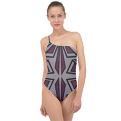 Abstract Pattern Geometric Backgrounds Classic One Shoulder Swimsuit by Eskimos