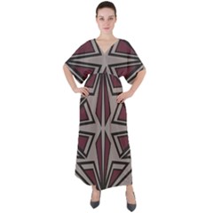 Abstract Pattern Geometric Backgrounds V-neck Boho Style Maxi Dress by Eskimos