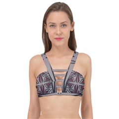 Abstract Pattern Geometric Backgrounds Cage Up Bikini Top by Eskimos