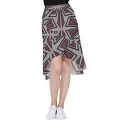 Abstract Pattern Geometric Backgrounds Frill Hi Low Chiffon Skirt by Eskimos