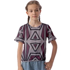 Abstract Pattern Geometric Backgrounds Kids  Cuff Sleeve Scrunch Bottom Tee