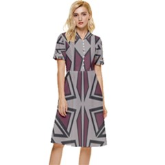 Abstract Pattern Geometric Backgrounds Button Top Knee Length Dress by Eskimos