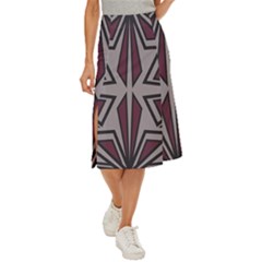 Abstract Pattern Geometric Backgrounds Midi Panel Skirt by Eskimos