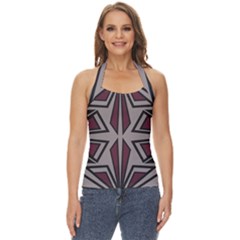 Abstract Pattern Geometric Backgrounds Basic Halter Top by Eskimos