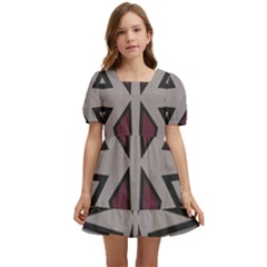 Abstract Pattern Geometric Backgrounds Kids  Short Sleeve Dolly Dress by Eskimos