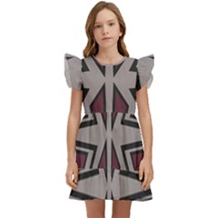 Abstract Pattern Geometric Backgrounds Kids  Winged Sleeve Dress by Eskimos