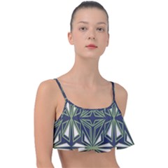 Abstract Pattern Geometric Backgrounds Frill Bikini Top by Eskimos