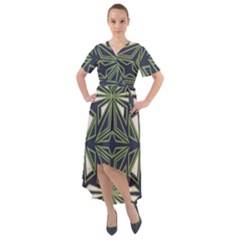 Abstract Pattern Geometric Backgrounds Front Wrap High Low Dress by Eskimos