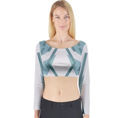 Abstract Pattern Geometric Backgrounds Long Sleeve Crop Top by Eskimos