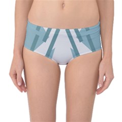 Abstract Pattern Geometric Backgrounds Mid-waist Bikini Bottoms by Eskimos