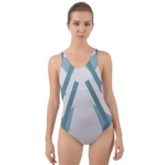 Abstract Pattern Geometric Backgrounds Cut-out Back One Piece Swimsuit by Eskimos