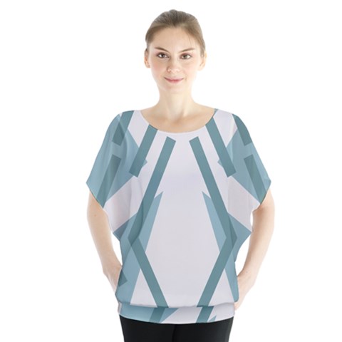 Abstract Pattern Geometric Backgrounds Batwing Chiffon Blouse by Eskimos