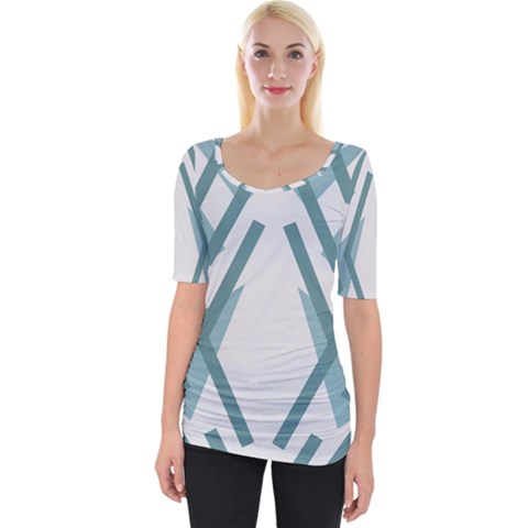 Abstract Pattern Geometric Backgrounds Wide Neckline Tee by Eskimos